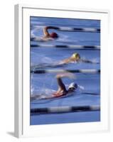 Swimmers Racing-null-Framed Photographic Print