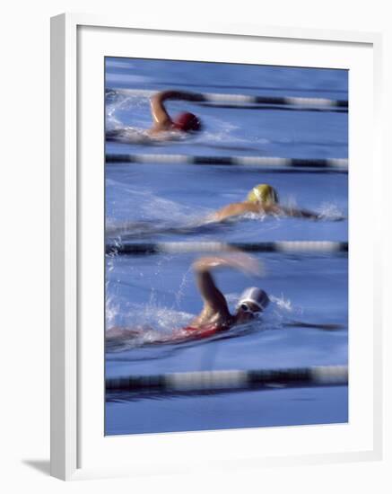 Swimmers Racing-null-Framed Photographic Print