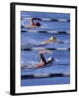 Swimmers Racing-null-Framed Photographic Print