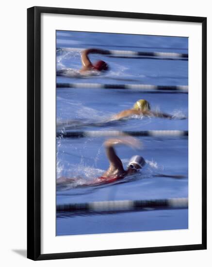 Swimmers Racing-null-Framed Photographic Print