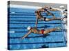 Swimmers Starting a Race-null-Stretched Canvas