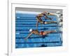 Swimmers Starting a Race-null-Framed Photographic Print