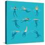 Swimming and Diving People in Swimming Pool-MicroOne-Stretched Canvas