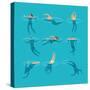 Swimming and Diving People in Swimming Pool-MicroOne-Stretched Canvas