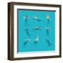 Swimming and Diving People in Swimming Pool-MicroOne-Framed Art Print