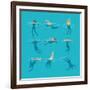 Swimming and Diving People in Swimming Pool-MicroOne-Framed Art Print