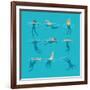 Swimming and Diving People in Swimming Pool-MicroOne-Framed Art Print