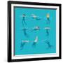 Swimming and Diving People in Swimming Pool-MicroOne-Framed Art Print