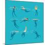 Swimming and Diving People in Swimming Pool-MicroOne-Mounted Art Print