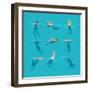 Swimming and Diving People in Swimming Pool-MicroOne-Framed Art Print