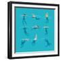 Swimming and Diving People in Swimming Pool-MicroOne-Framed Art Print