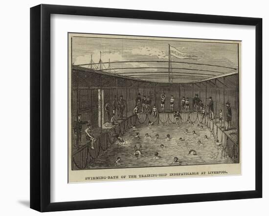 Swimming-Bath of the Training-Ship Indefatigable at Liverpool-null-Framed Giclee Print