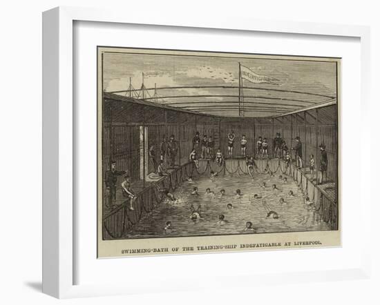 Swimming-Bath of the Training-Ship Indefatigable at Liverpool-null-Framed Giclee Print