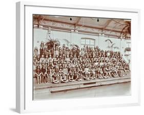 Swimming Class, Lavender Hill Girls School, Bermondsey, London, 1906-null-Framed Photographic Print