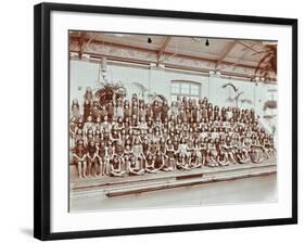 Swimming Class, Lavender Hill Girls School, Bermondsey, London, 1906-null-Framed Photographic Print