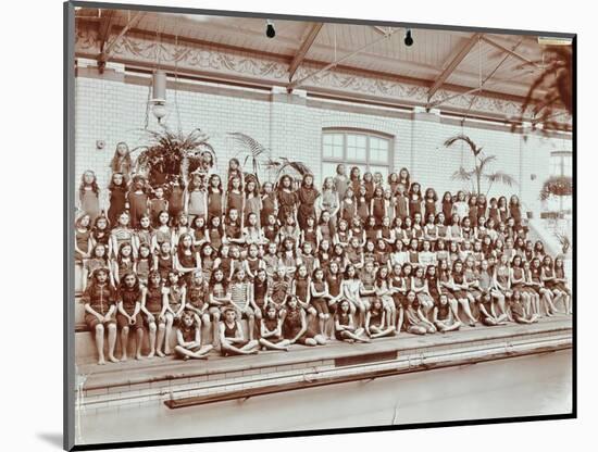 Swimming Class, Lavender Hill Girls School, Bermondsey, London, 1906-null-Mounted Photographic Print