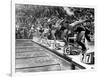 Swimming Competition at Berlin Olympic Games in 1936 : Here Swimmers Diving in Swimmming Pool-null-Framed Photo