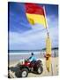 Swimming Flag and Patrolling Lifeguard at Bondi Beach, Sydney, New South Wales, Australia-Robert Francis-Stretched Canvas