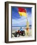 Swimming Flag and Patrolling Lifeguard at Bondi Beach, Sydney, New South Wales, Australia-Robert Francis-Framed Photographic Print