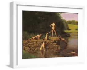 Swimming Hole, 1885-Thomas Cowperthwait Eakins-Framed Giclee Print