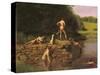 Swimming Hole, 1885-Thomas Cowperthwait Eakins-Stretched Canvas
