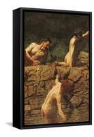 Swimming Hole, 1885-Thomas Cowperthwait Eakins-Framed Stretched Canvas