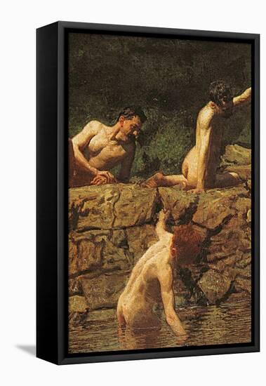 Swimming Hole, 1885-Thomas Cowperthwait Eakins-Framed Stretched Canvas