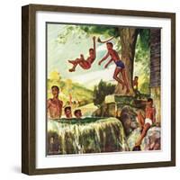 "Swimming Hole," June 25, 1949-Mead Schaeffer-Framed Giclee Print