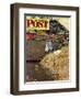 "Swimming Hole" Saturday Evening Post Cover, August 11,1945-Norman Rockwell-Framed Giclee Print