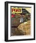 "Swimming Hole" Saturday Evening Post Cover, August 11,1945-Norman Rockwell-Framed Giclee Print