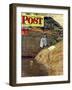 "Swimming Hole" Saturday Evening Post Cover, August 11,1945-Norman Rockwell-Framed Giclee Print