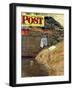 "Swimming Hole" Saturday Evening Post Cover, August 11,1945-Norman Rockwell-Framed Giclee Print