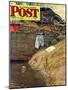 "Swimming Hole" Saturday Evening Post Cover, August 11,1945-Norman Rockwell-Mounted Giclee Print