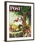 "Swimming Hole" Saturday Evening Post Cover, June 25, 1949-Mead Schaeffer-Framed Giclee Print