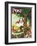 "Swimming Hole" Saturday Evening Post Cover, June 25, 1949-Mead Schaeffer-Framed Premium Giclee Print