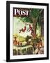 "Swimming Hole" Saturday Evening Post Cover, June 25, 1949-Mead Schaeffer-Framed Giclee Print