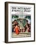 "Swimming in Fountain," Saturday Evening Post Cover, July 24, 1926-Elbert Mcgran Jackson-Framed Giclee Print