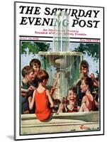 "Swimming in Fountain," Saturday Evening Post Cover, July 24, 1926-Elbert Mcgran Jackson-Mounted Giclee Print