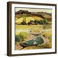 "Swimming in the Creek", August 29, 1959-John Clymer-Framed Giclee Print