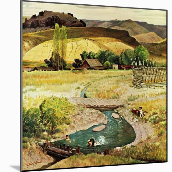 "Swimming in the Creek", August 29, 1959-John Clymer-Mounted Giclee Print