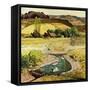 "Swimming in the Creek", August 29, 1959-John Clymer-Framed Stretched Canvas