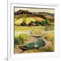 "Swimming in the Creek", August 29, 1959-John Clymer-Framed Giclee Print