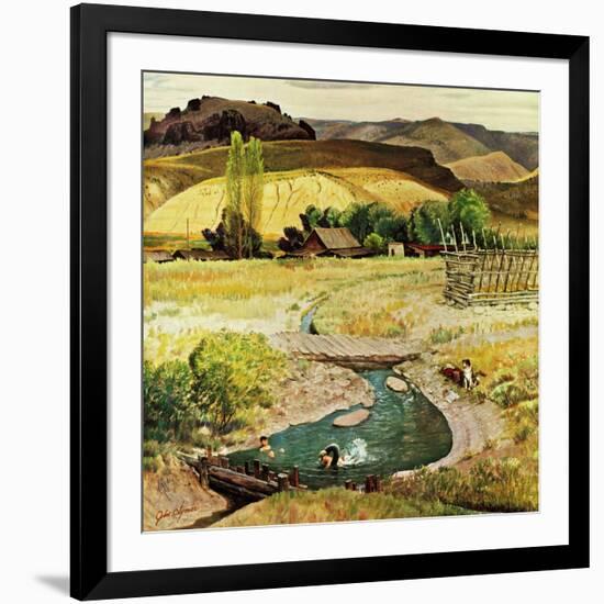 "Swimming in the Creek", August 29, 1959-John Clymer-Framed Giclee Print