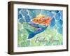 Swimming Mermaid Powder Room-sylvia pimental-Framed Art Print