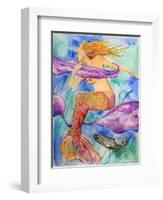 Swimming Mermaid-sylvia pimental-Framed Art Print