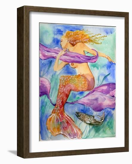 Swimming Mermaid-sylvia pimental-Framed Art Print