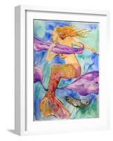 Swimming Mermaid-sylvia pimental-Framed Art Print