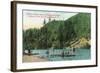 Swimming Near the Dock on the Russian River - Russian River Heights, CA-Lantern Press-Framed Art Print