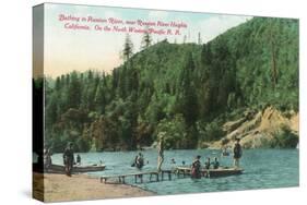 Swimming Near the Dock on the Russian River - Russian River Heights, CA-Lantern Press-Stretched Canvas