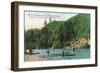 Swimming Near the Dock on the Russian River - Russian River Heights, CA-Lantern Press-Framed Art Print